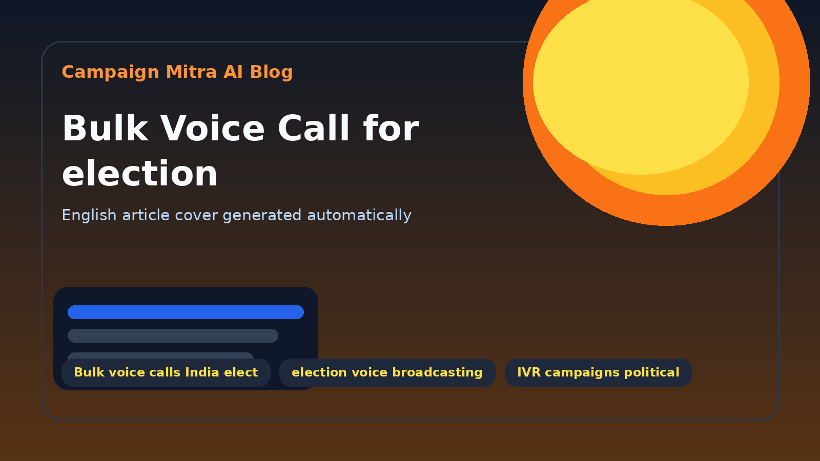 Bulk Voice Call for election