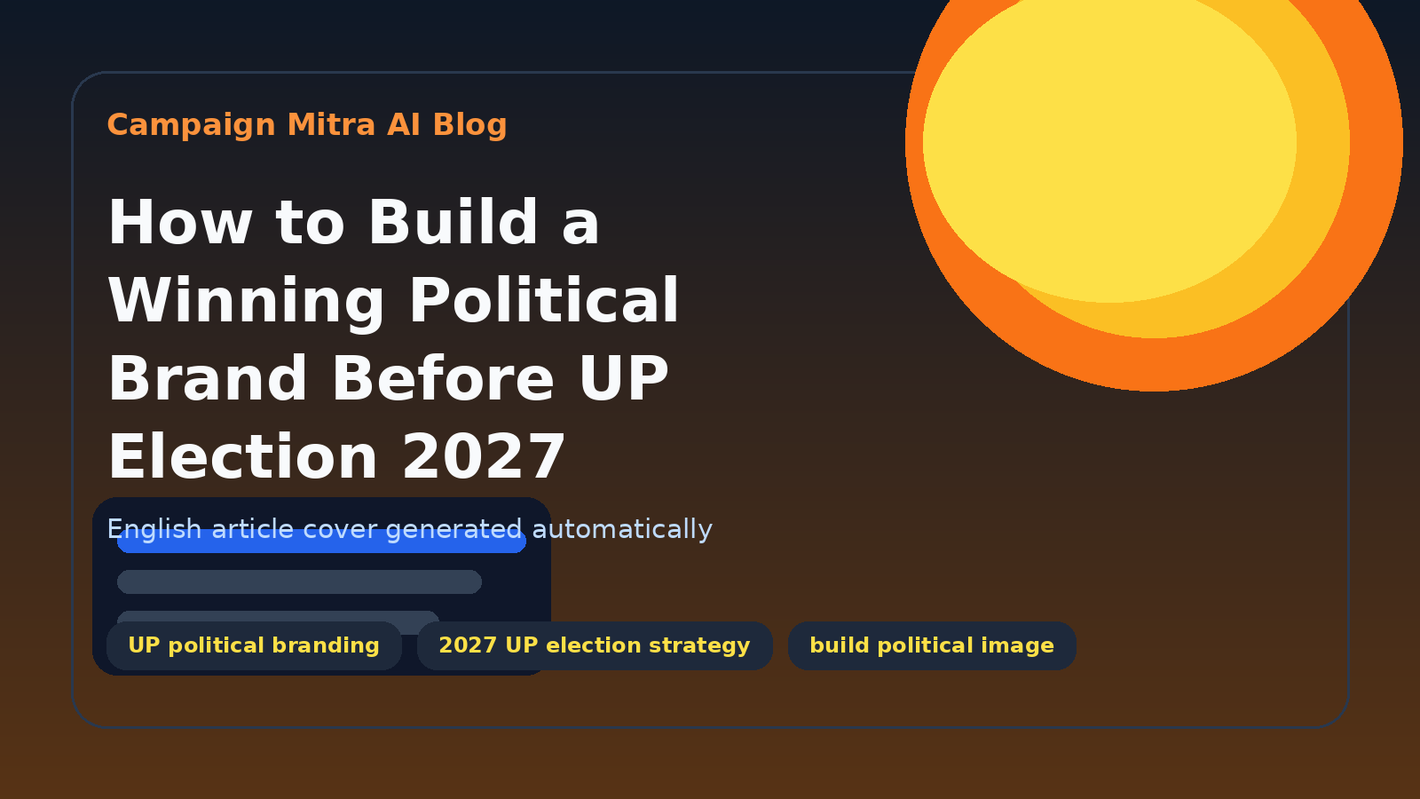 How to Build a Winning Political Brand Before UP Election 2027
