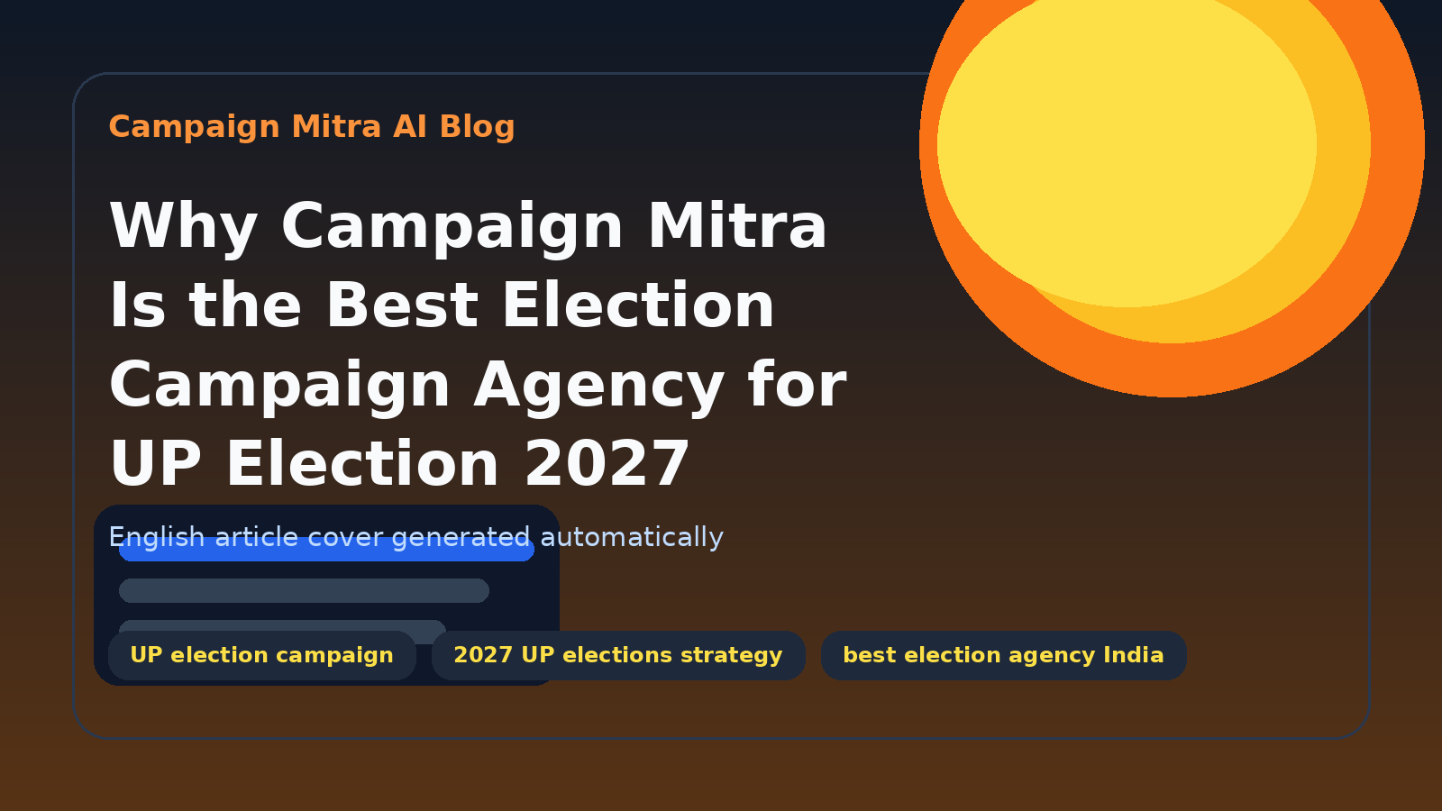 Why Campaign Mitra Is the Best Election Campaign Agency for UP Election 2027