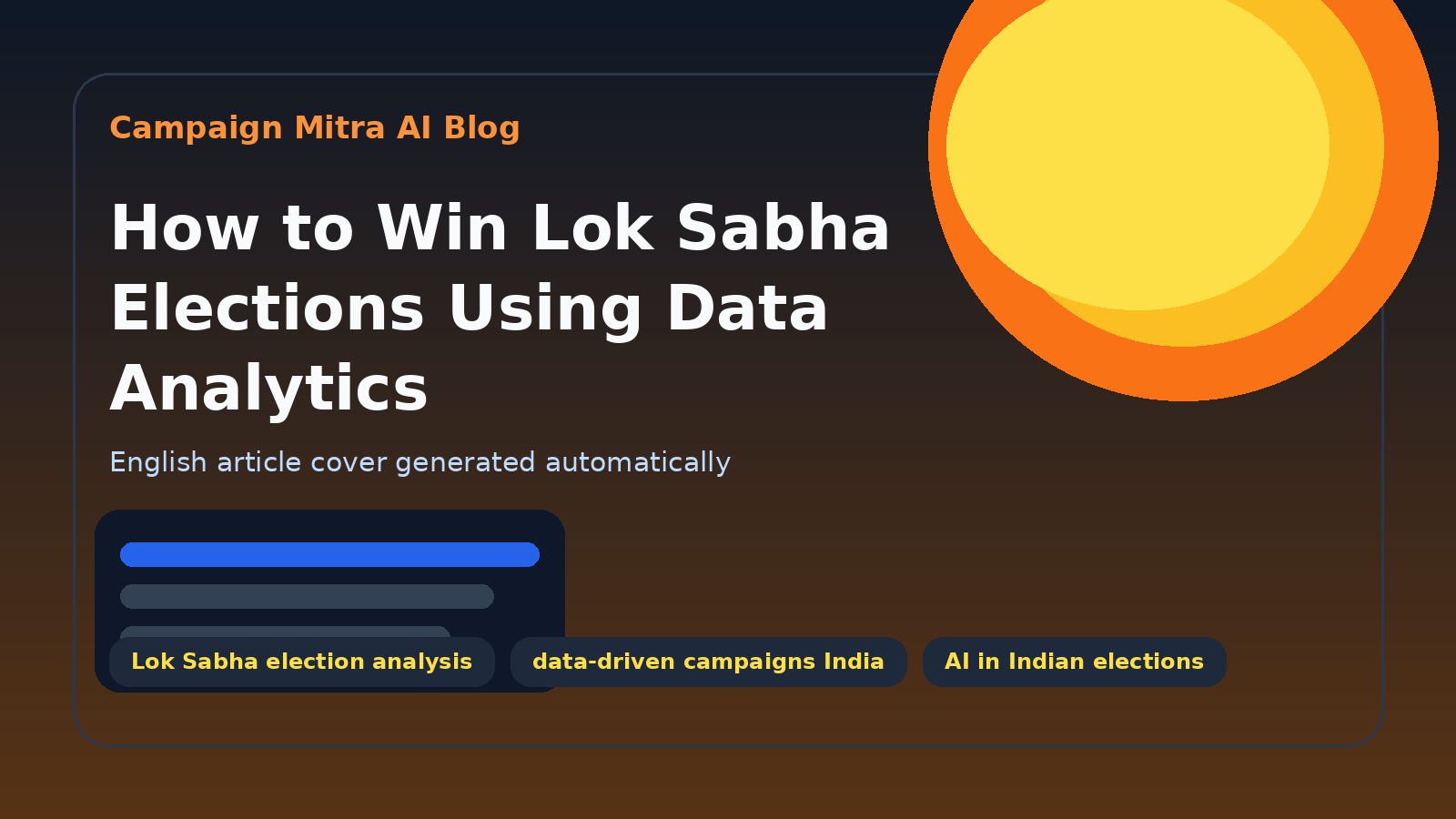 How to Win Lok Sabha Elections Using Data Analytics