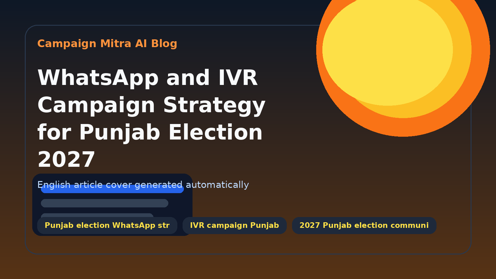 WhatsApp and IVR Campaign Strategy for Punjab Election 2027