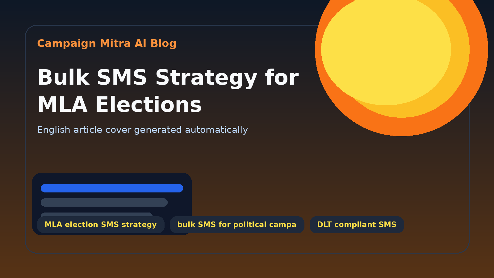 Bulk SMS Strategy for MLA Elections