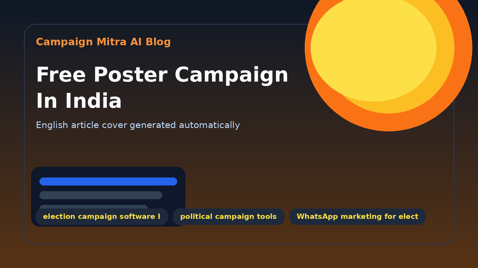 Free Poster Campaign In India