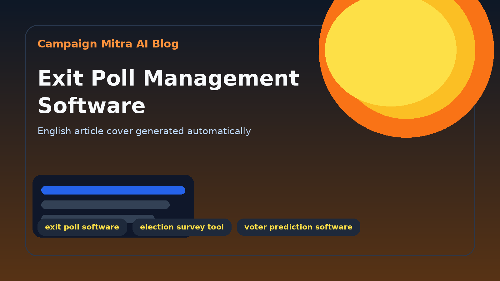 Exit Poll Management Software
