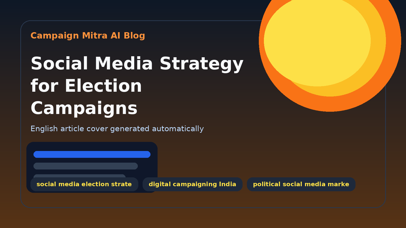 Social Media Strategy for Election Campaigns
