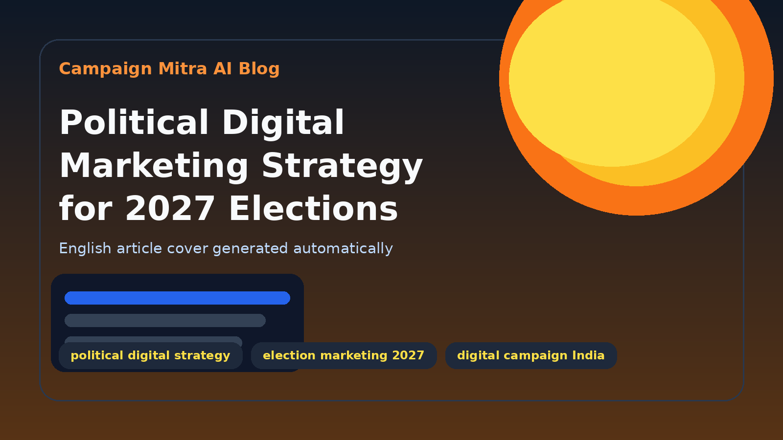 Political Digital Marketing Strategy for 2027 Elections