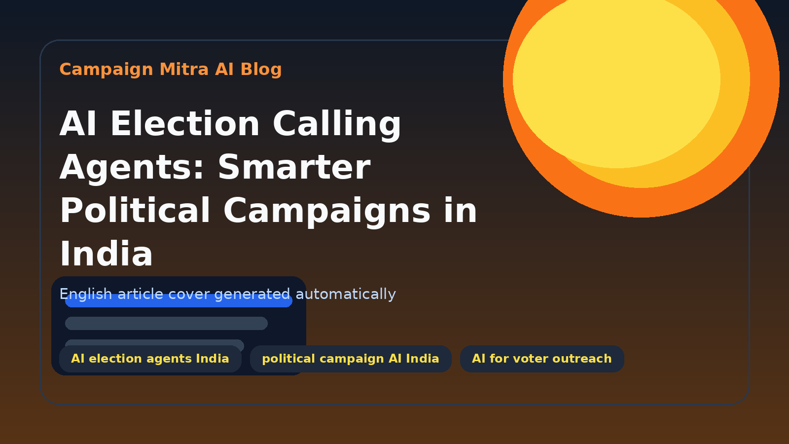 AI Election Calling Agents: Smarter Political Campaigns in India