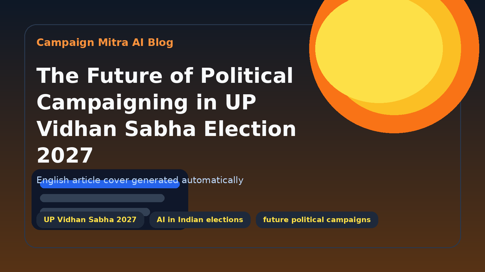 The Future of Political Campaigning in UP Vidhan Sabha Election 2027