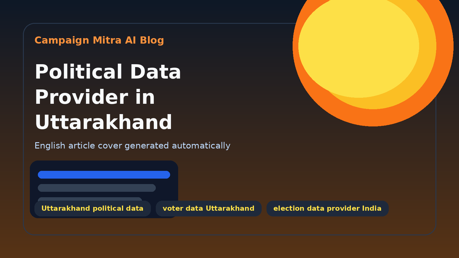 Political Data Provider in Uttarakhand