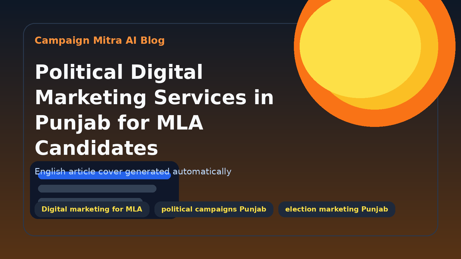 Political Digital Marketing Services in Punjab for MLA Candidates