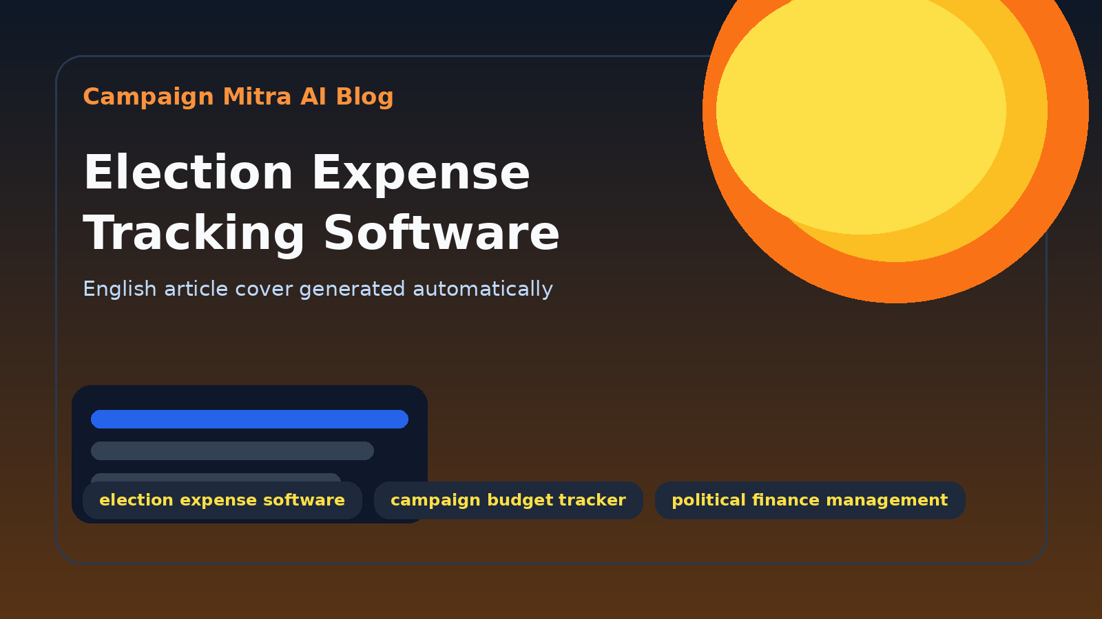 Election Expense Tracking Software