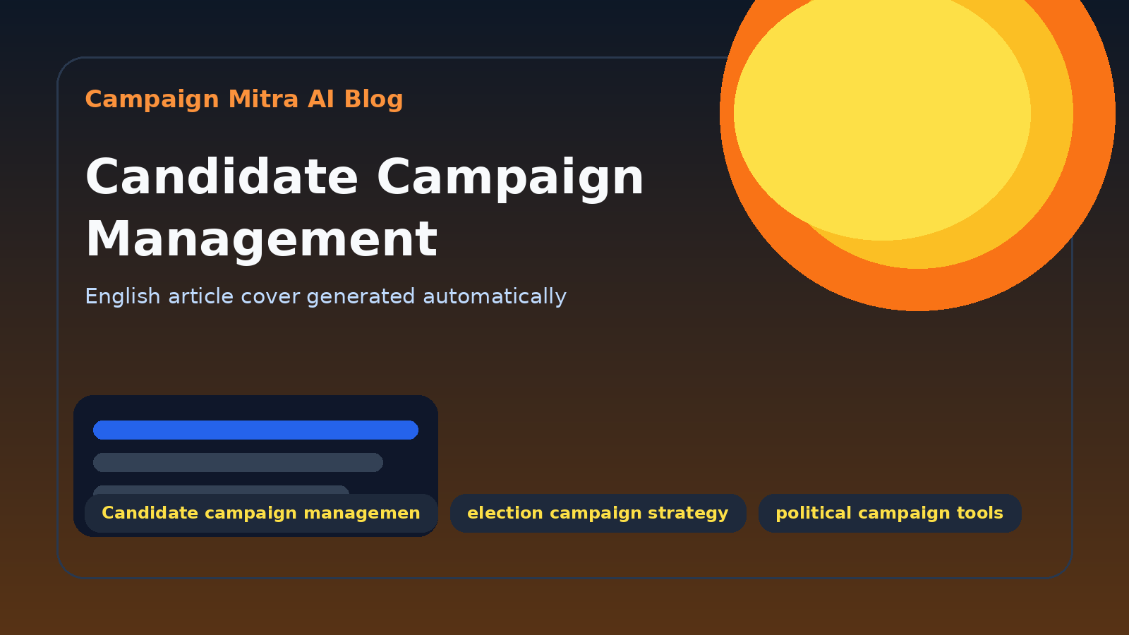 Candidate Campaign Management