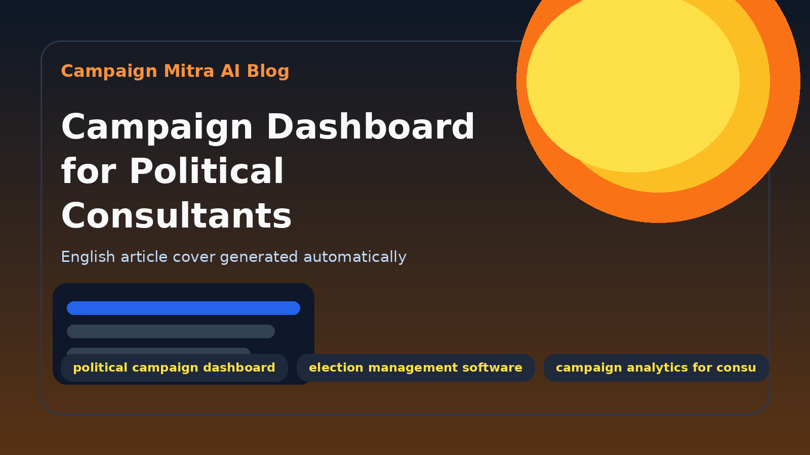 Campaign Dashboard for Political Consultants
