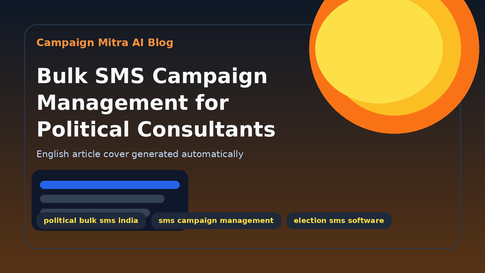 Bulk SMS Campaign Management for Political Consultants