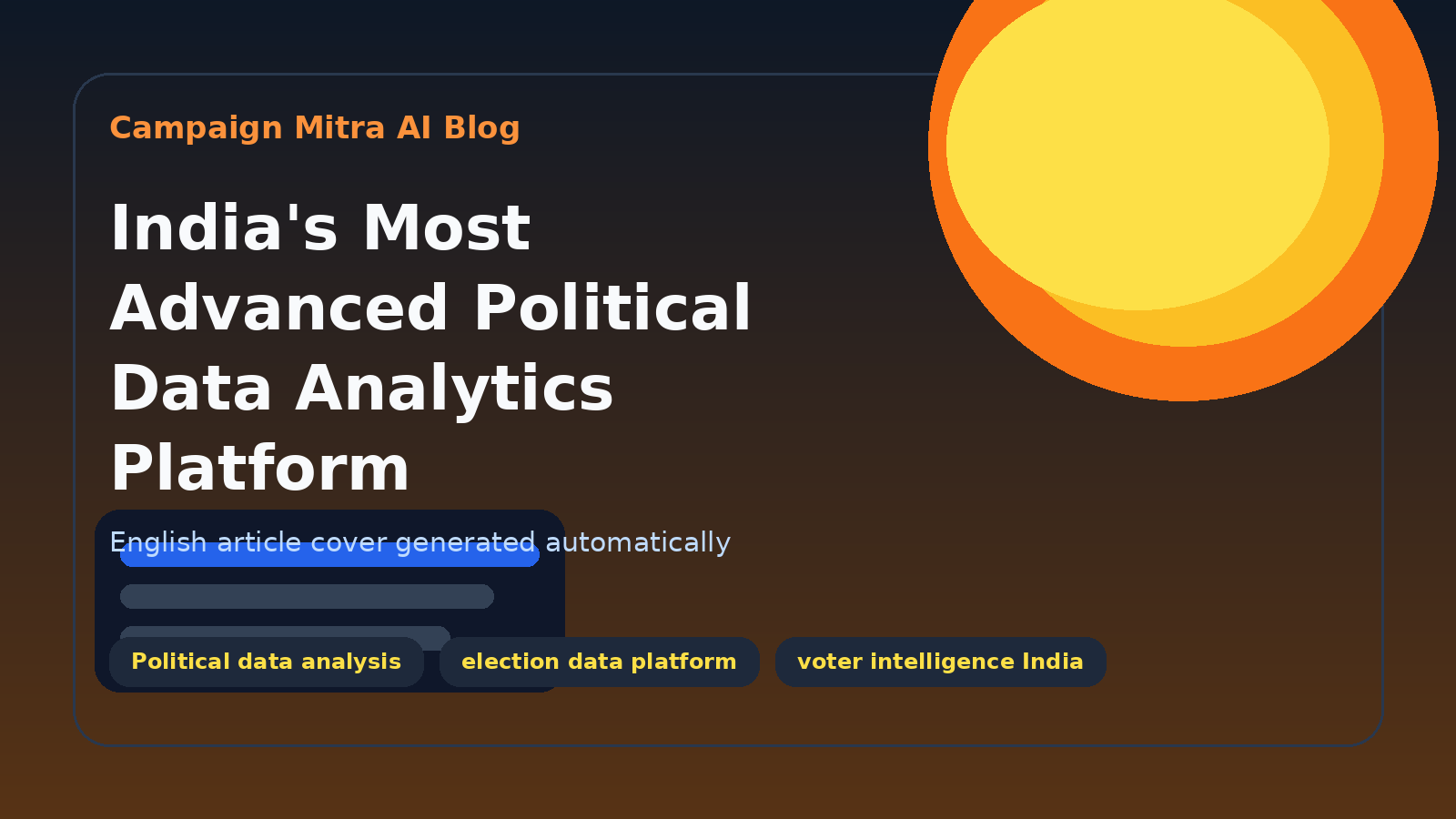 India's Most Advanced Political Data Analytics Platform
