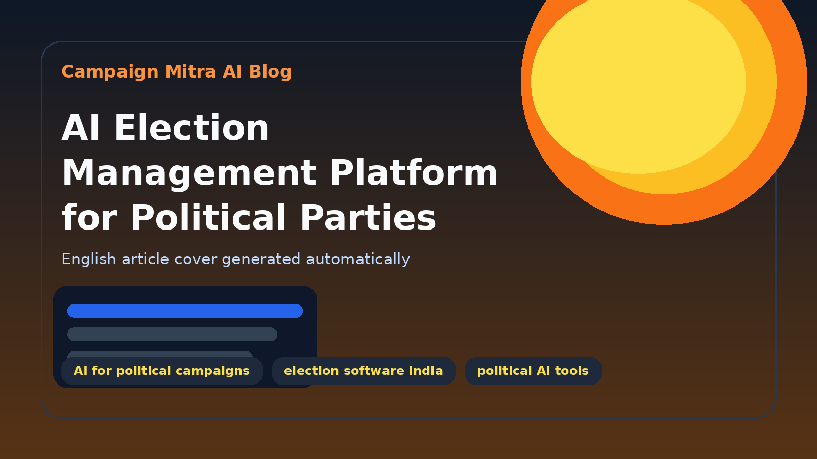 AI Election Management Platform for Political Parties