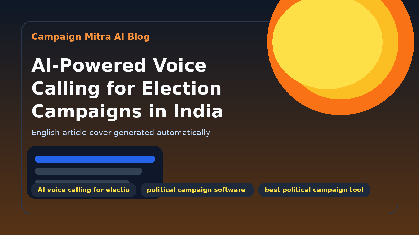 AI-Powered Voice Calling for Election Campaigns in India