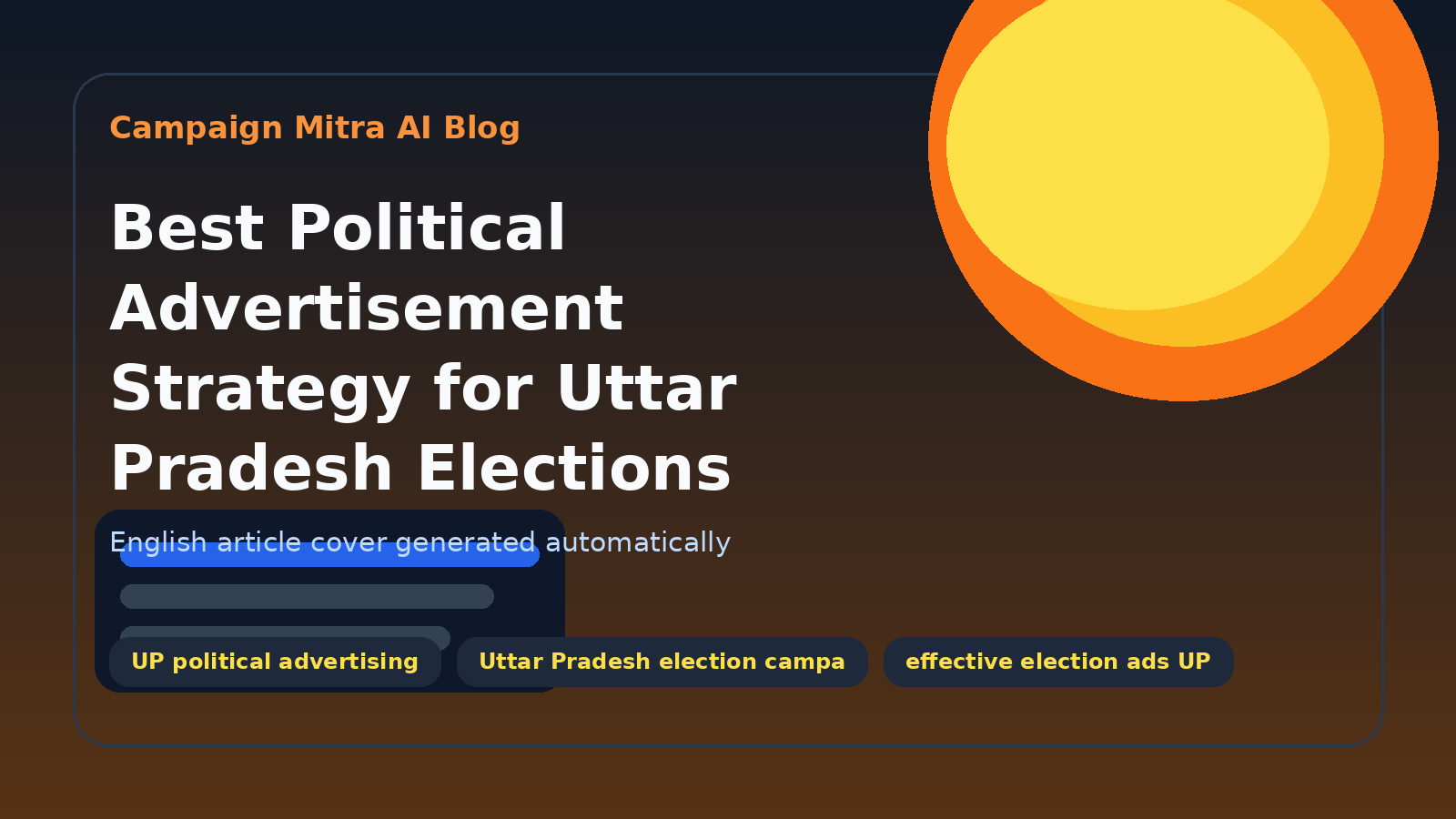 Best Political Advertisement Strategy for Uttar Pradesh Elections