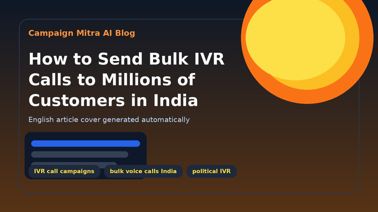 How to Send Bulk IVR Calls to Millions of Customers in India