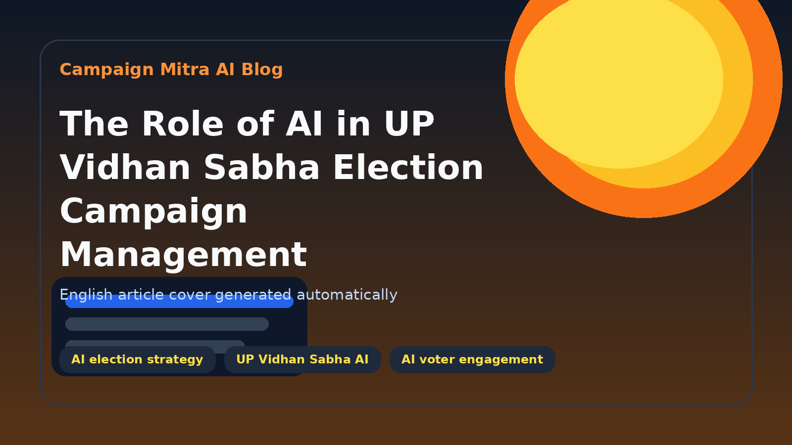 The Role of AI in UP Vidhan Sabha Election Campaign Management