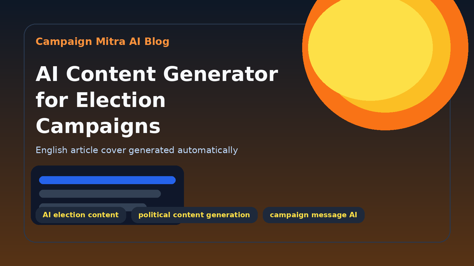 AI Content Generator for Election Campaigns