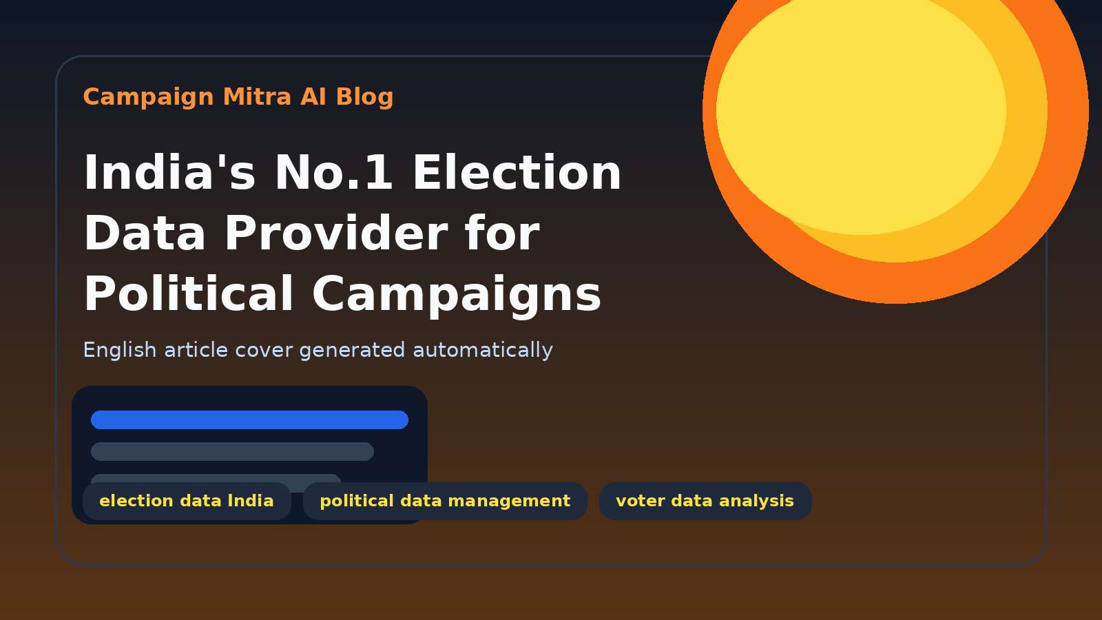 India's No.1 Election Data Provider for Political Campaigns