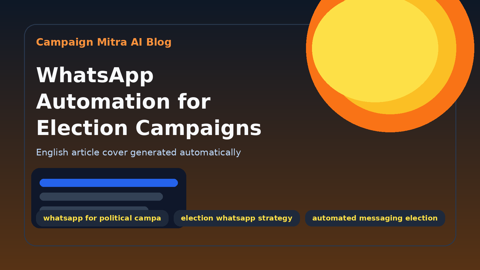 WhatsApp Automation for Election Campaigns