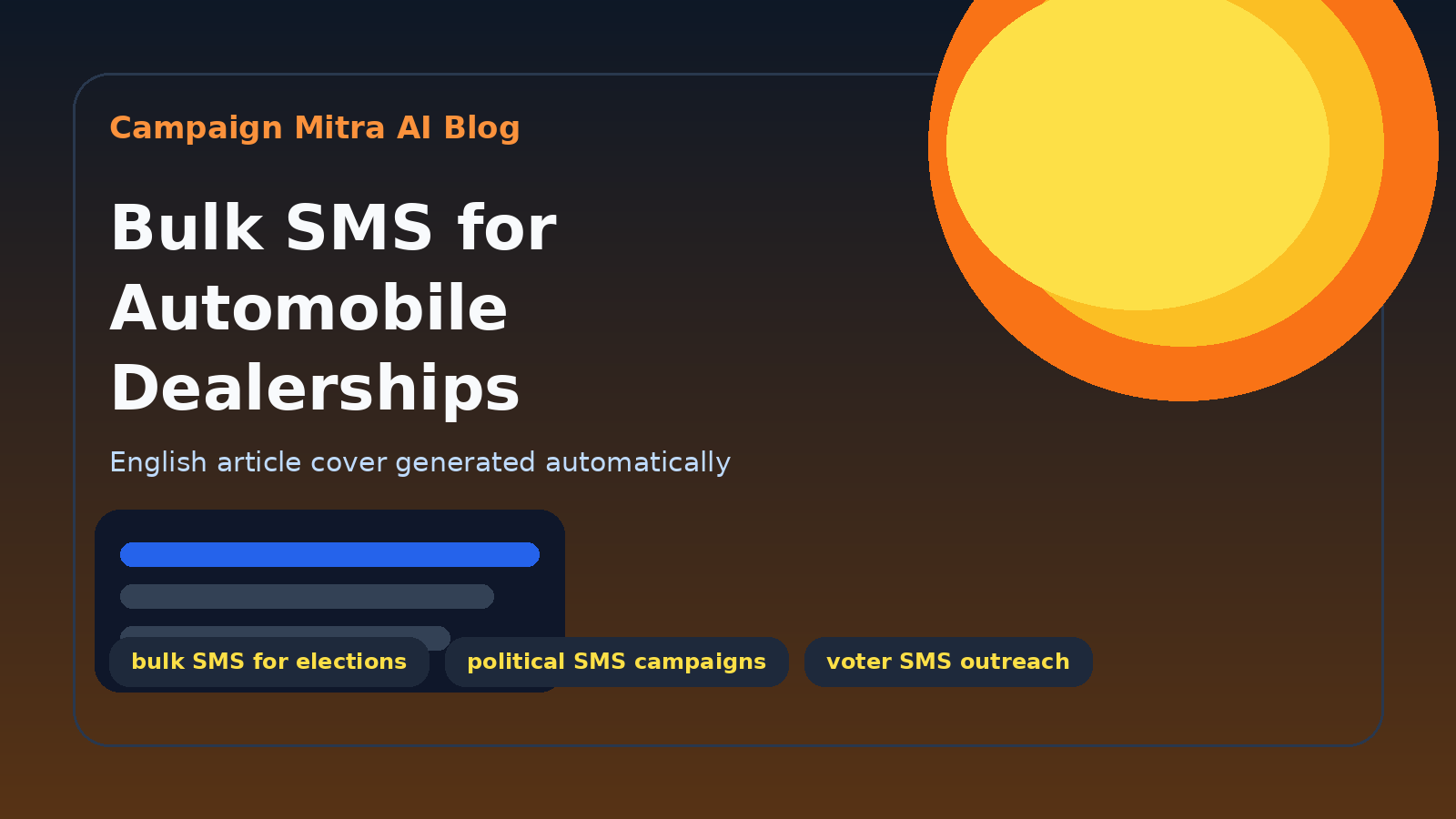 Bulk SMS for Automobile Dealerships