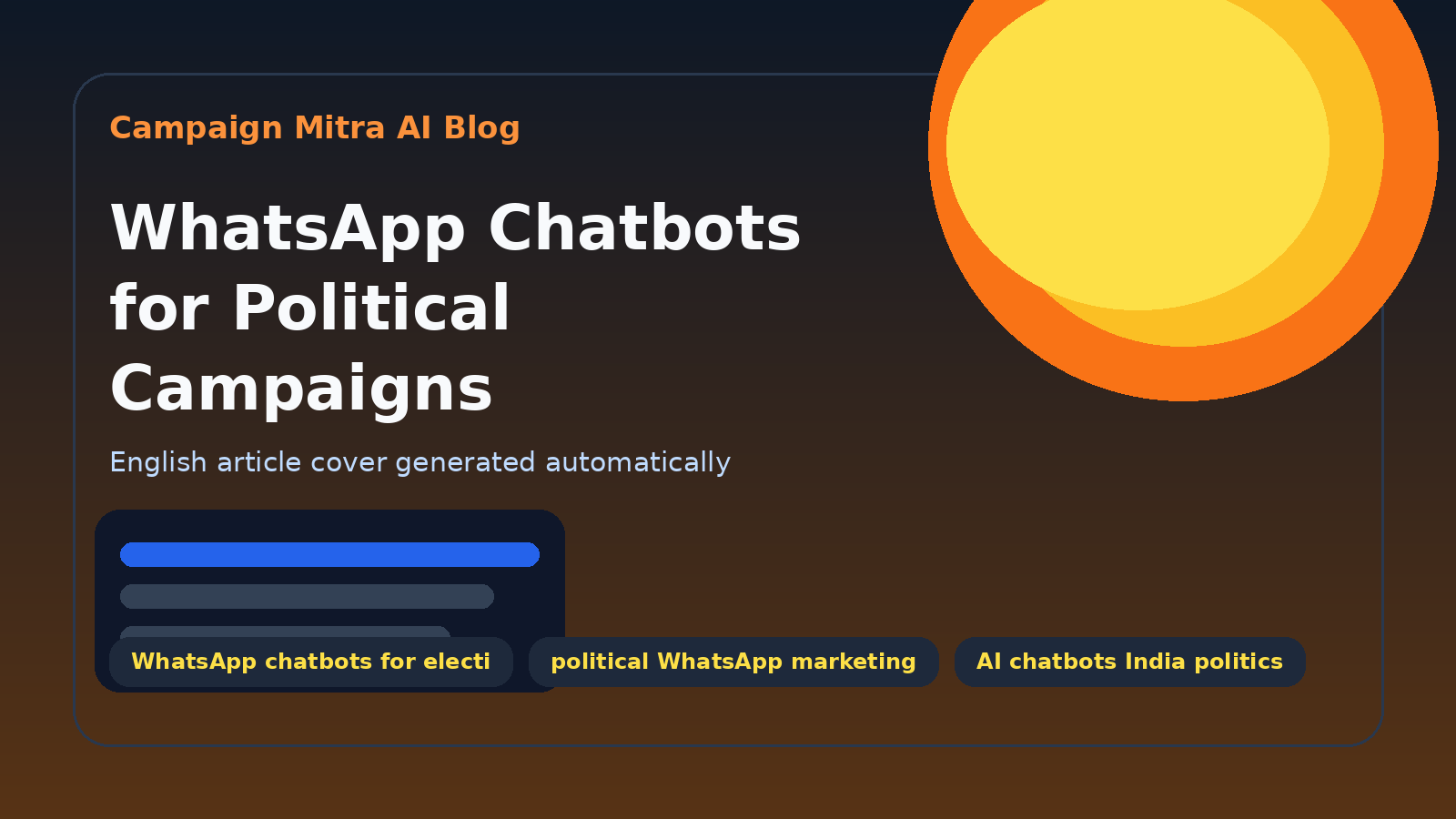 WhatsApp Chatbots for Political Campaigns