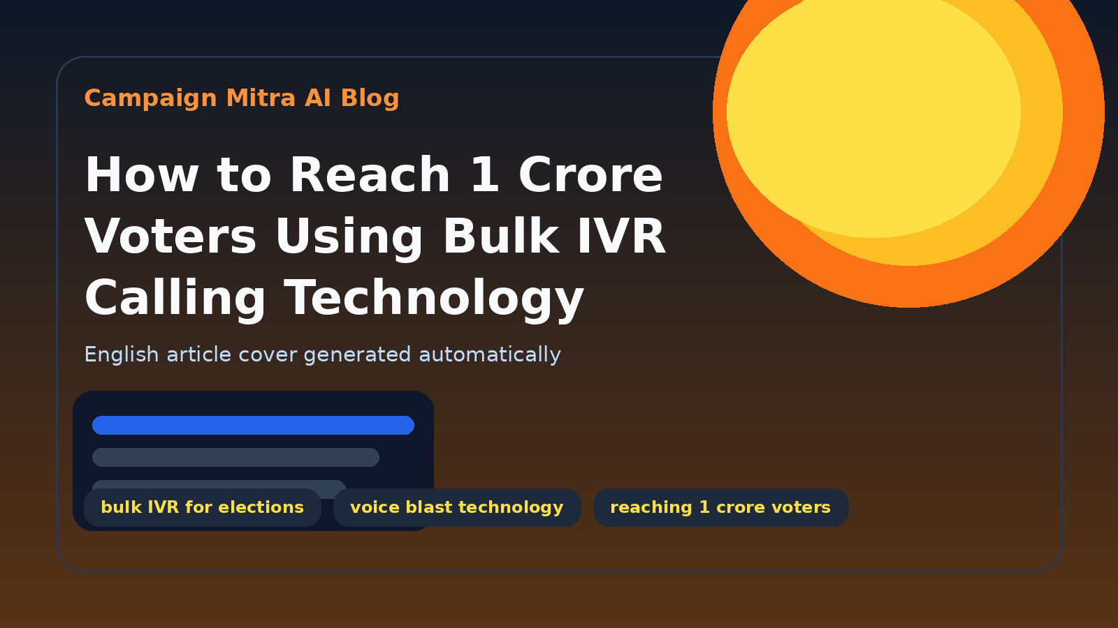 How to Reach 1 Crore Voters Using Bulk IVR Calling Technology