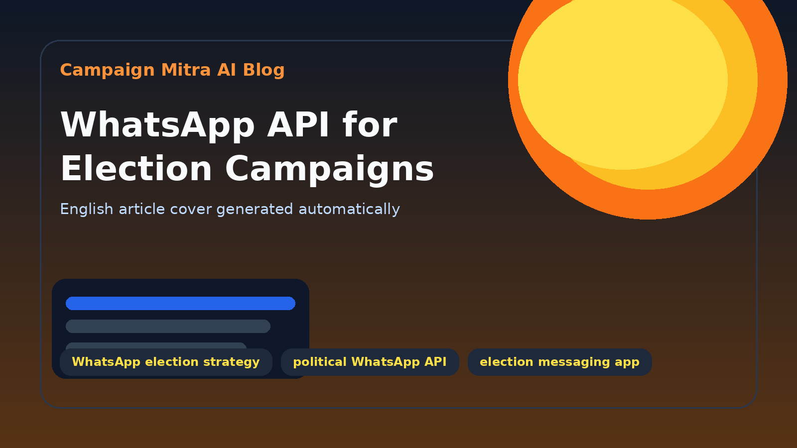 WhatsApp API for Election Campaigns