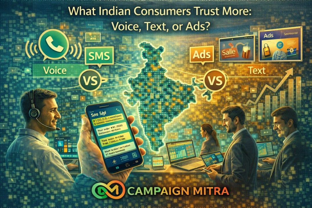 Discover whether Indian consumers trust voice calls, SMS, or digital ads more and how businesses can choose the right communication strategy.